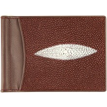 Genuine stingray leather money clip ST2392A Burgundy