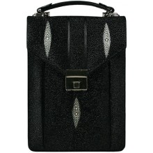Genuine stingray leather briefcase ST707 Black
