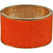 Genuine stingray leather bracelet STBRAS03-40G Orange