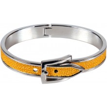 Genuine stingray leather bracelet STBRAS04-10S Yellow