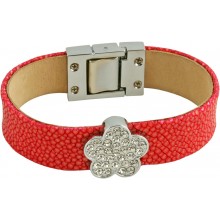 Genuine stingray leather bracelet STBRAS317S-SA Pink