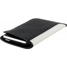 Genuine stingray leather iPhone case STCC3-SA Black / White