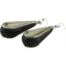 Genuine stingray leather earrings STER01S-SA Grey