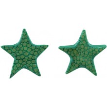 Genuine stingray leather earrings STER11SA-S Turquoise