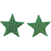 Genuine stingray leather earrings STER12SA-L Turquoise