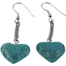 Genuine stingray leather earrings STER16SA Turquoise