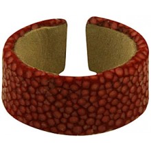 Genuine stingray leather finger ring STFRING11-SA Fire Red