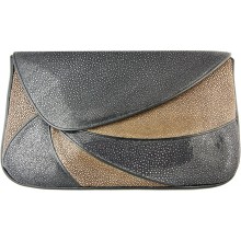 Genuine stingray leather bag STH443-SA Black / Brown