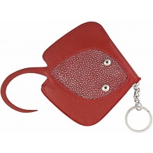 Genuine stingray key chain / coin purse STKH22-SA Burgundy