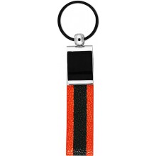 Genuine stingray leather key chain STKH33SA Black / Orange