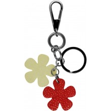 Genuine stingray leather key chain STKH34SA White / Pink