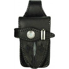 Genuine stingray / cow leather belt bag STPLP457 Black