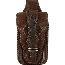 Genuine stingray and cow leather belt bag STPLP459 Brown / Black