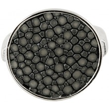 Genuine stingray leather covered finger ring STRING01SA Grey