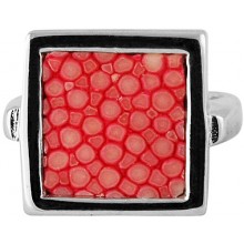Genuine stingray leather covered finger ring STRING02SA Pink