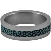 Genuine stingray leather covered ring STSG006SA Dark Green