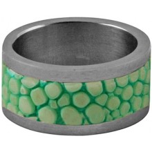Genuine stingray leather covered finger ring STSG010SA Turquoise