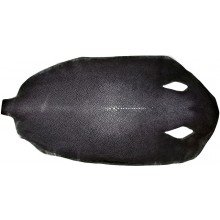 Genuine stingray skin STSKIN2-SAR Black. Round shape, sanded