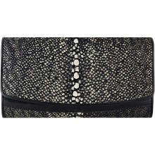 Genuine stingray leather wallet STW02TH Antique Black