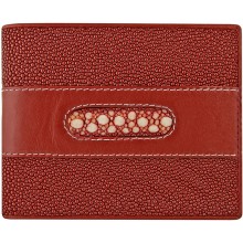 Genuine stingray leather wallet STW044-3 Fire Red