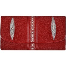 Genuine stingray leather wallet STW101-1 Fire Red