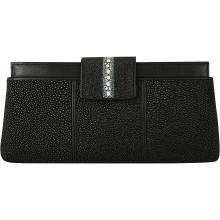 Genuine stingray leather clutch bag / wallet STW212 Black