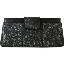 Genuine stingray leather clutch bag / wallet STW212-SA Black