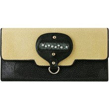 Genuine stingray leather wallet STW215SA Black / White
