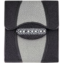 Genuine stingray leather wallet STW223 Black / Grey