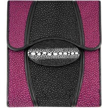 Genuine stingray leather wallet STW223 Black / Purple