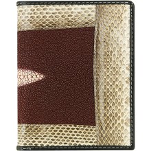 Genuine stingray and snake wallet STW53TH Burgundy / Natural