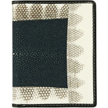 Genuine stingray and snake wallet STW53TH Dark Green / Natural