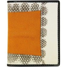 Genuine stingray and snake wallet STW53TH Orange / Natural