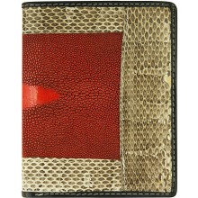 Genuine stingray and snake wallet STW53TH Red / Natural