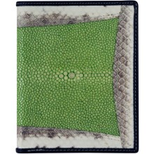 Genuine stingray and snake wallet STW53TH-SA Green / Natural