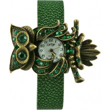 Fashion watch&stingray leather watch band STWAB1351-3 Dark Green