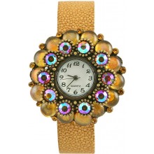 Fashion watch with stingray leather watch band STWAB2139-2 Beige