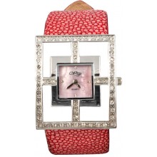 Fashion watch with stingray leather watch band STWACT12 Red