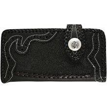 Genuine stingray and cow leather wallet STWLF366 Black
