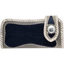 Genuine stingray and cow leather wallet STWLF546 Grey / Black
