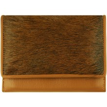 Genuine goat leather with hair on wallet TD1071 Brown