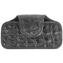 Genuine alligator leather phone / glasses case TPCM12 Black