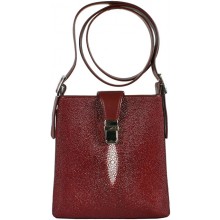 Genuine stingray leather bag TR04 Burgundy