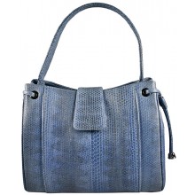 Genuine snake leather bag TSN32 Iris Blue