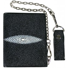 Genuine stingray leather wallet UR55 Black