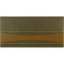 Genuine cow leather wallet WLW023 Dark Brown / Brown