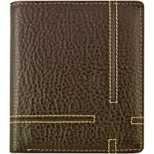 Genuine cow leather wallet WLW033 Dark Brown