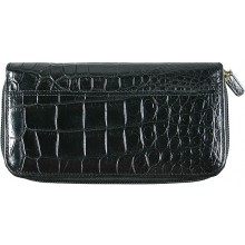 Genuine crocodile leather wallet WN0108 Black