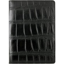 Genuine crocodile leather passport wallet WN02020 Black