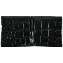 Genuine crocodile leather wallet WN02107 Black